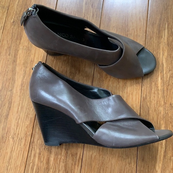 Franco Sarto Shoes - FRANCO SARTO Grey Leather Wedge sz 8